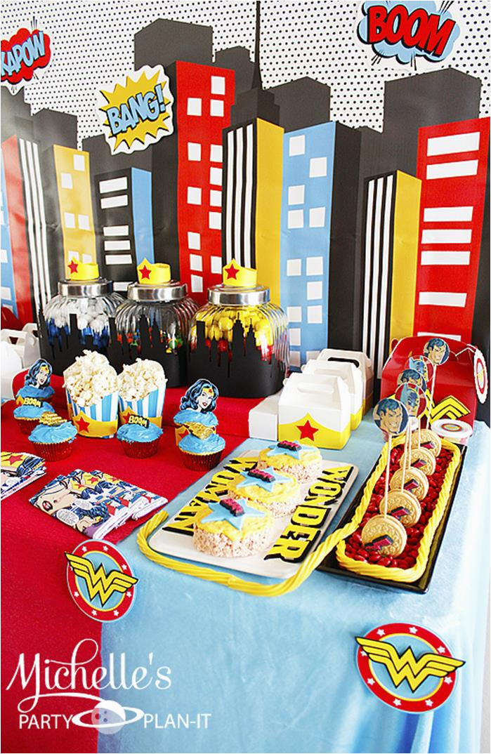 Wonder Woman Birthday Decorations Kara 39 S Party Ideas Wonder Woman Party Planning Ideas