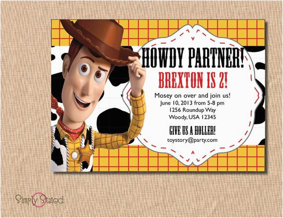 Woody Birthday Invitations Items Similar to toy Story Birthday Invitation Woody