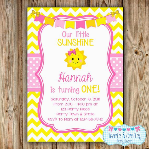 You are My Sunshine 1st Birthday Invitations You are My Sunshine Birthday Invitation Sunshine Birthday