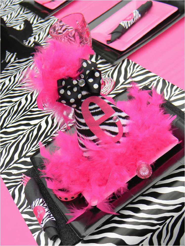 Zebra Decorations for Birthday Party Hot Pink and Zebra Print Birthday Party Ideas Photo 1 Of