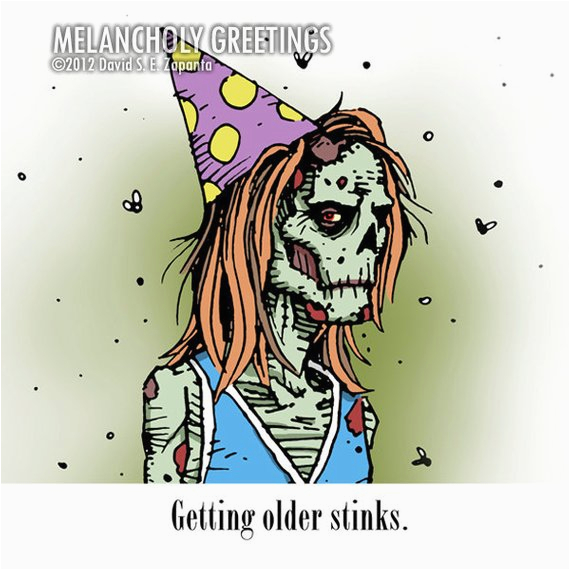 Zombie Birthday Cards Melancholy Greetings Zombie Birthday Card Blank Inside