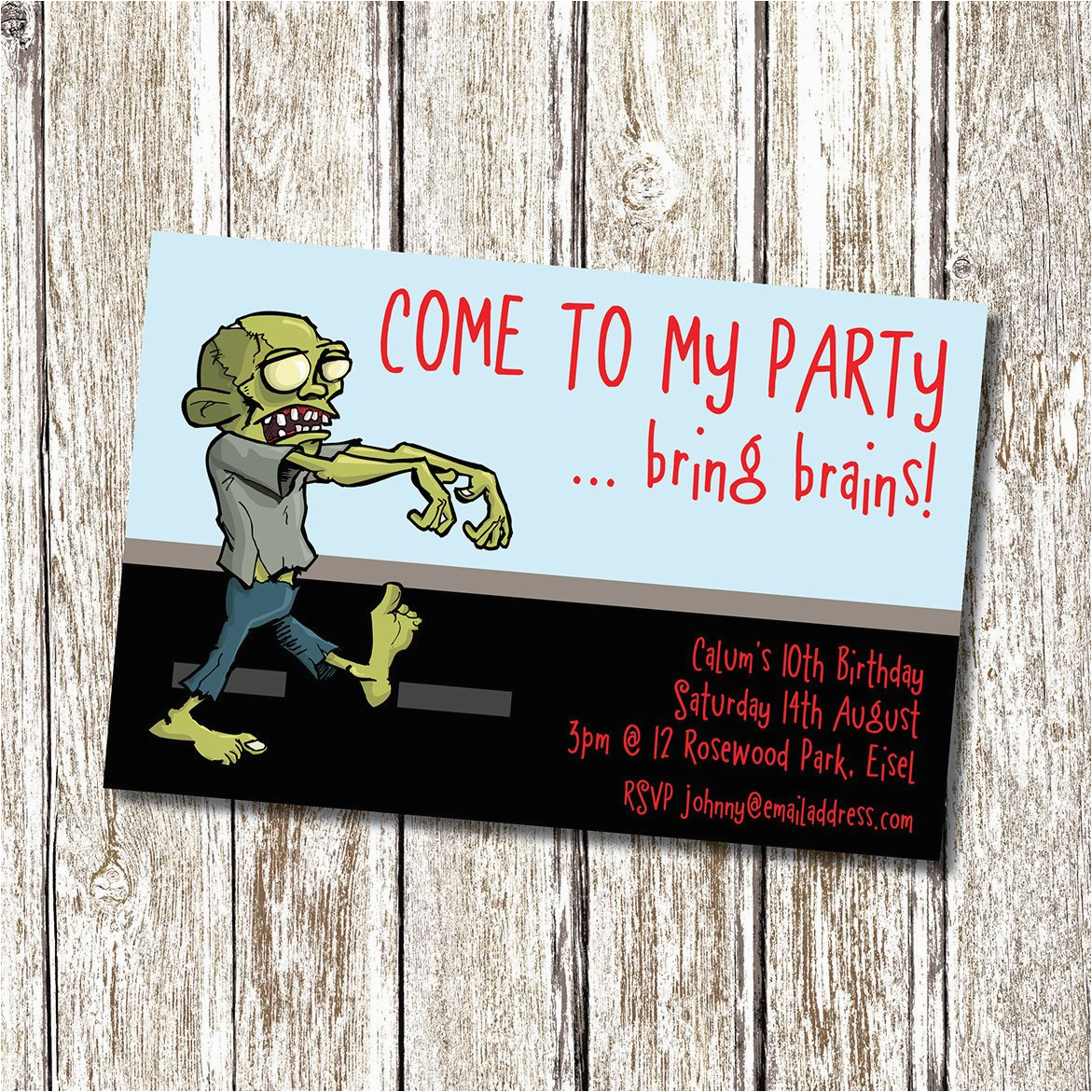 Zombie Birthday Party Invitations Zombie Birthday Party Invitation Printable and Personalised