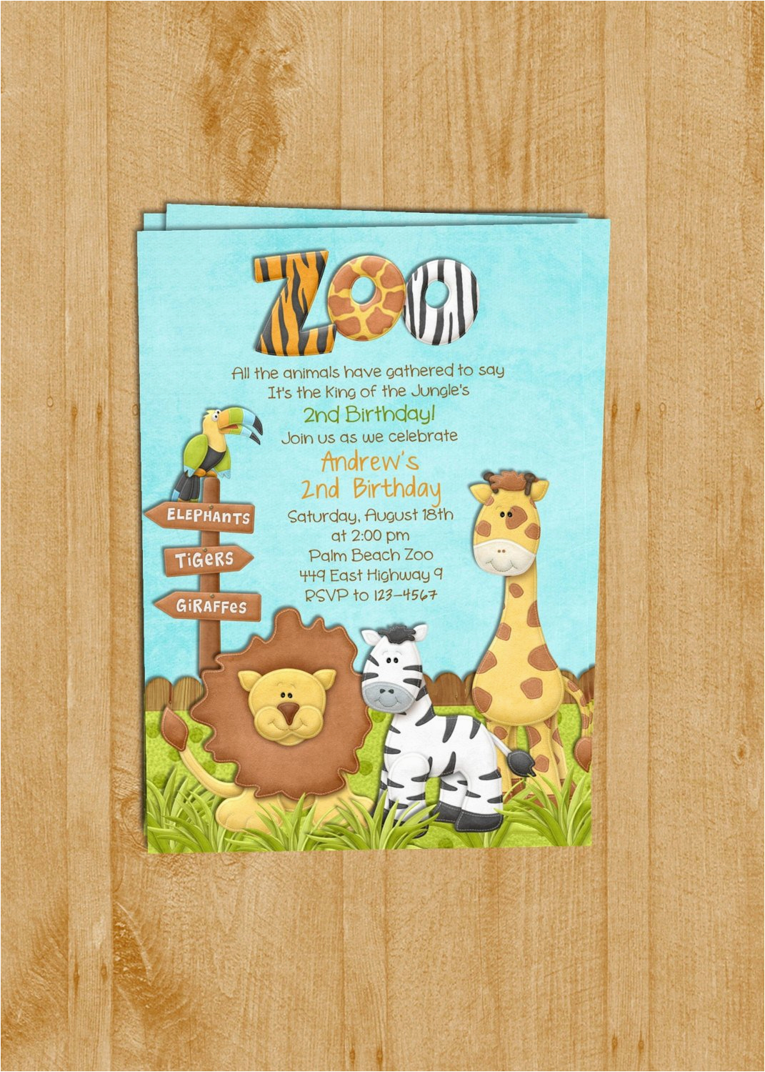 Zoo Birthday Invitations Free Zoo Birthday Invitation Jungle Animals Custom and