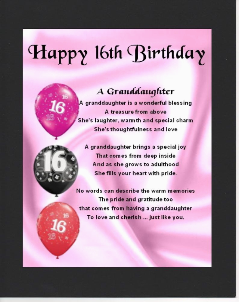 Happy 16th Birthday Daughter Quotes Personalised Mounted Poem Print 16th Birthday Design