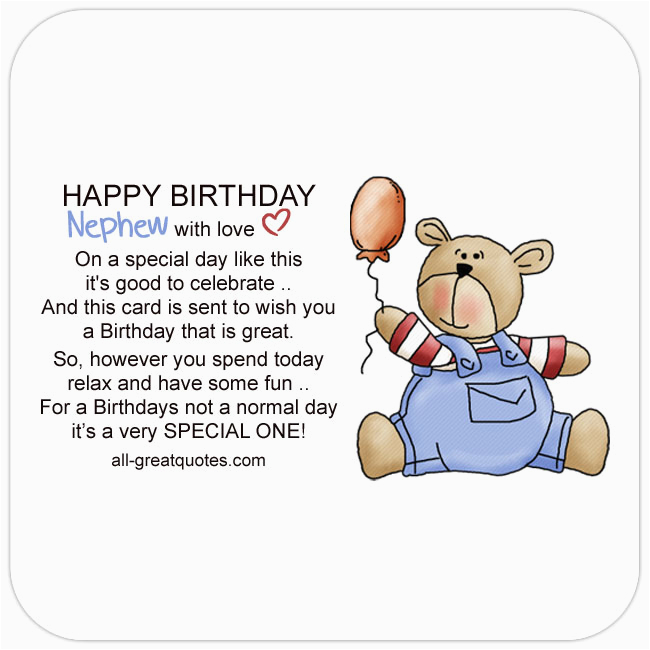 Happy 1st Birthday to My Nephew Quotes Write Happy Birthday Nephew Wishes In A Card