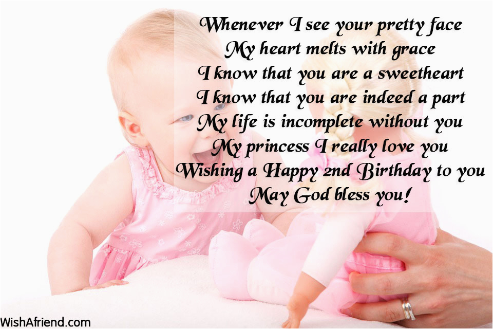Happy 2nd Birthday Daughter Quotes whenever I See Your Pretty Face 2nd Birthday Wish