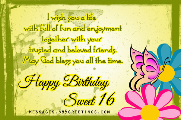 Happy Sweet 16 Birthday Quotes 16th Birthday Wishes 365greetings Com