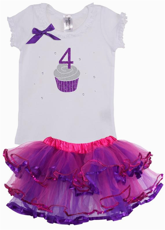 4th Birthday Girl Outfits 4th Birthday Outfit Cupcake Birthday Party Girls by