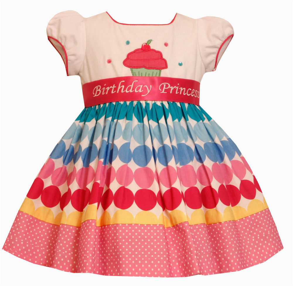 Birthday Girl Dress 4t New Bonnie Jean Girls Princess Polka Dot Cupcake Birthday