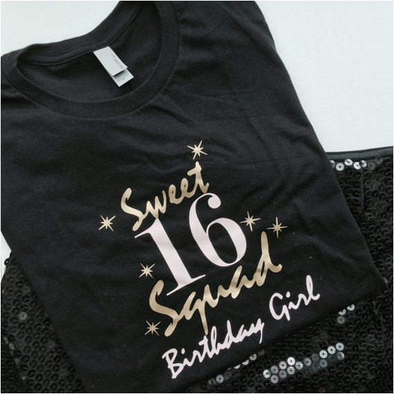 Birthday Girl Shirt 16 Sweet Sixteen Squad Graphic Print On A T Shirts Girls Birthday Girl Shirt 16 Sweet Sixteen Squad Graphic Print On A T Shirts Girls
