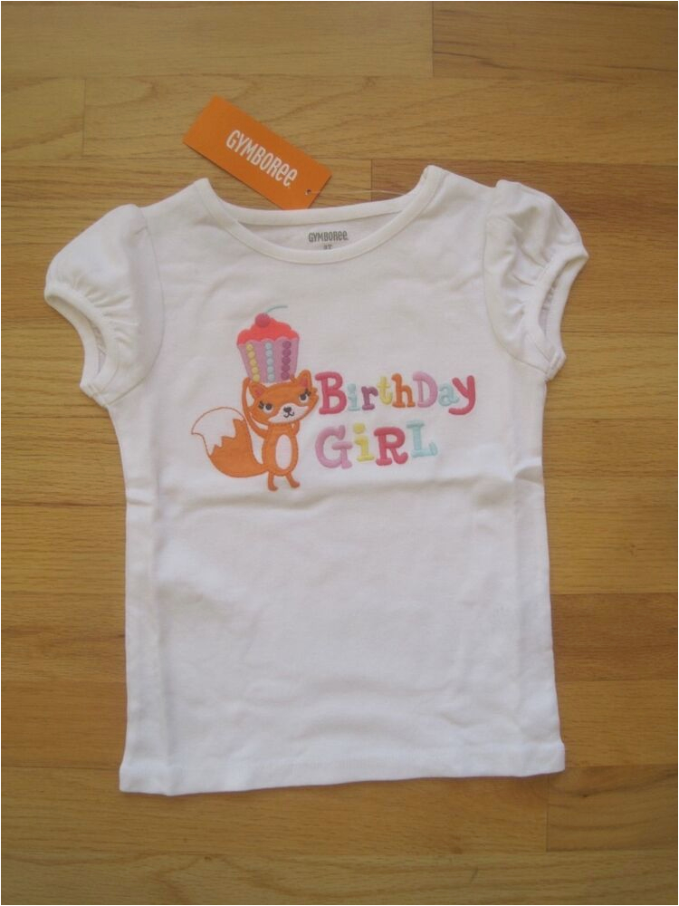 Birthday Girl Shirt Gymboree toddler Girl Gymboree Fox Cupcake Birthday Girl White