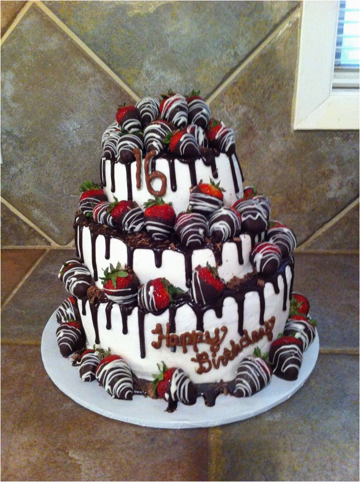Cake for 16th Birthday Girl 16th Birthday Cake Chocolate Covered Strawberries