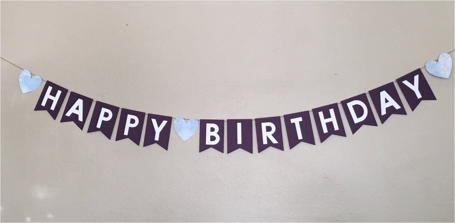 Classy Happy Birthday Banner Happy Birthday Banner Purple Elegant Classy by Craftingnco