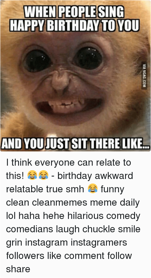 Clean Funny Birthday Memes when People Sing Happy Birthday to You and Youjust Sit