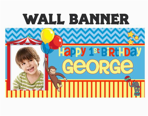 Curious George Happy Birthday Banner Curious George Happy Birthday Banner Personalize by Bannersusa