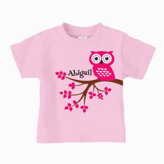 Cute Birthday Girl Shirts Personalized Cute Owl T Shirt for Girls Birthday Shirt for