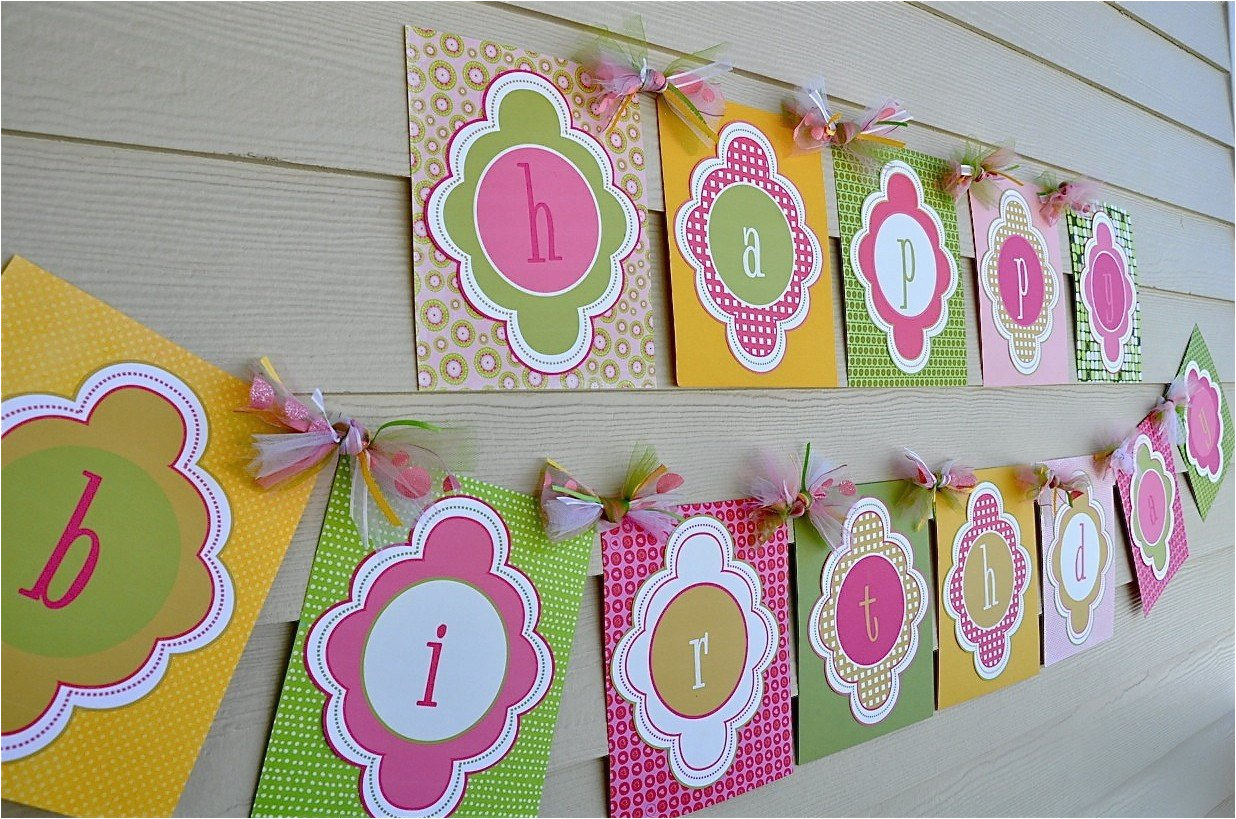 Cute Happy Birthday Banners Ice Cream Party Printable Happy Birthday Banner Instant