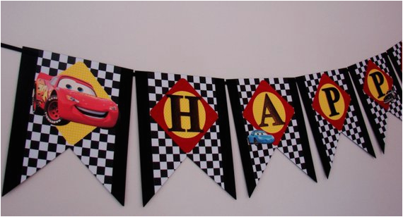 Disney Cars Happy Birthday Banner Disney Cars Birthday Banner Cars Birthday Banner Mcqueen