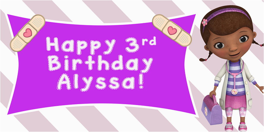 Doc Mcstuffins Happy Birthday Banner Doc Mcstuffins Birthday Banner Etsy