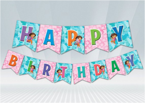 Dora Happy Birthday Banner Dora Birthday Banner