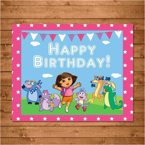 Dora Happy Birthday Banner Dora the Explorer Printable Birthday Sign Pink Dora Birthday Dora Happy Birthday Banner Dora the Explorer Printable Birthday Sign Pink Dora Birthday