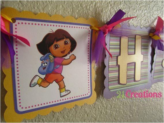 Dora Happy Birthday Banner Sale Dora the Explorer Happy Birthday Banner Last One