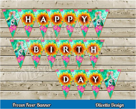 Frozen Fever Happy Birthday Banner Frozen Fever Happy Birthday Banner Instant Download Diy