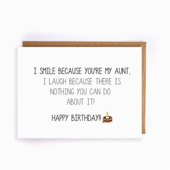 Funny Birthday Cards for Aunts Funny Happy Birthday Card for Aunt Blank Greeting Cards Cute