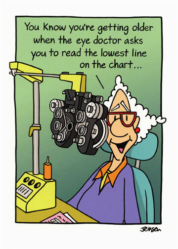 Funny Cards for Birthdays Woman at Eye Doctor Funny Birthday Card Greeting Card by