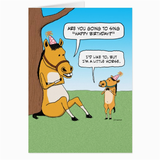 Funny Horse Birthday Cards Funny Little Horse Birthday Card Zazzle