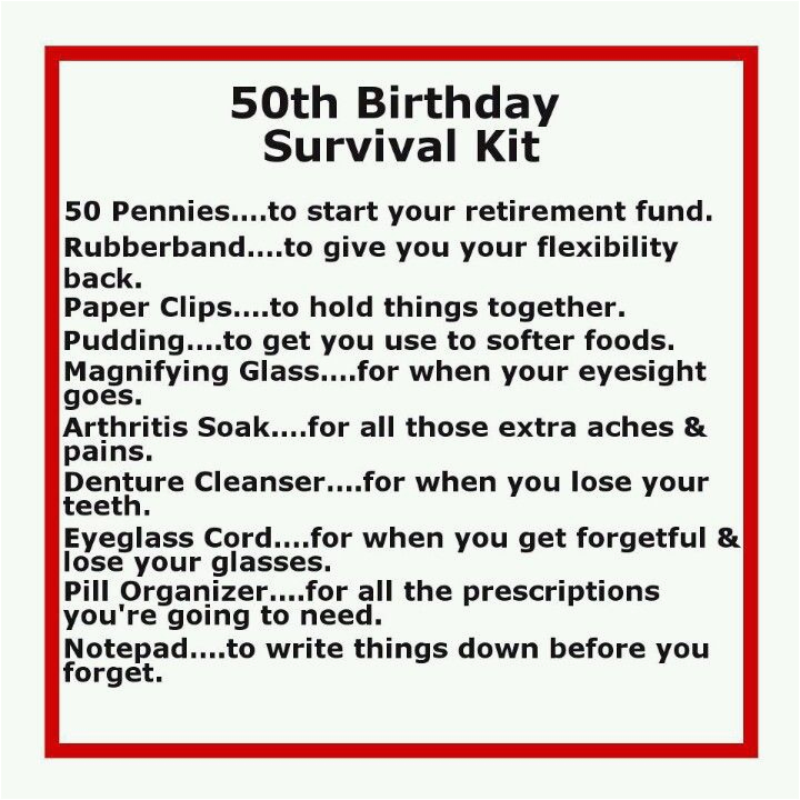 Funny Quotes for 50th Birthday Cards 50th Birthday Survival Kit Lol Funny Quotes Birthday