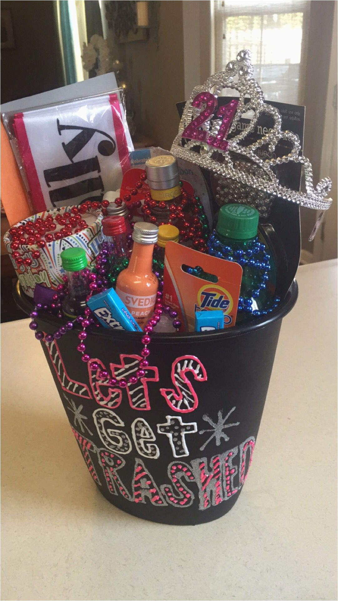 Gift Ideas for 21st Birthday Girl 21st Birthday Gift In A Trash Can Saying Quot Let 39 S Get