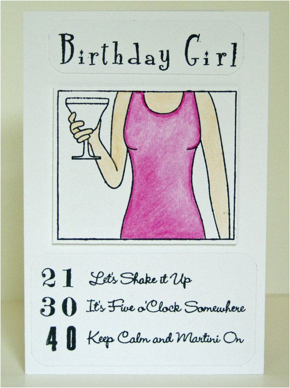 Happy 40th Birthday Girlfriend Funny 40th Birthday Card for Girlfriend Martini Keep Calm