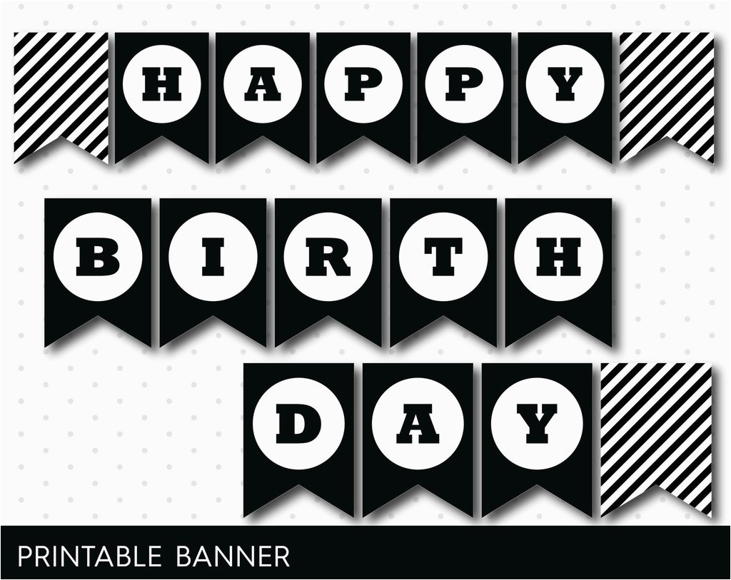 Happy Birthday Banner Printable Black and White Happy Birthday Banner Printable Black and White Free
