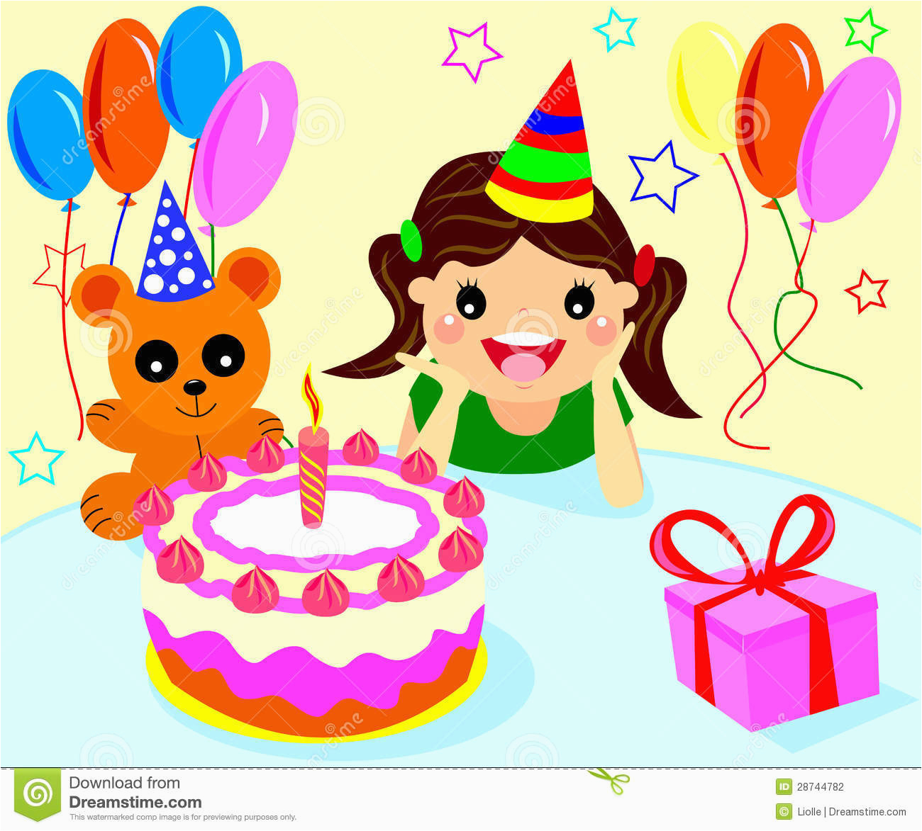 Happy Birthday Girl Pic Happy Birthday Girls Stock Vector Image Of Illustration