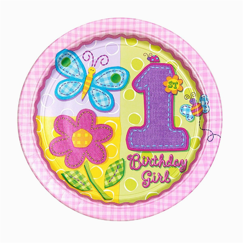 Hugs and Stitches 1st Birthday Girl Hugs and Stitches 1st Birthday Girl theme Paper Plates