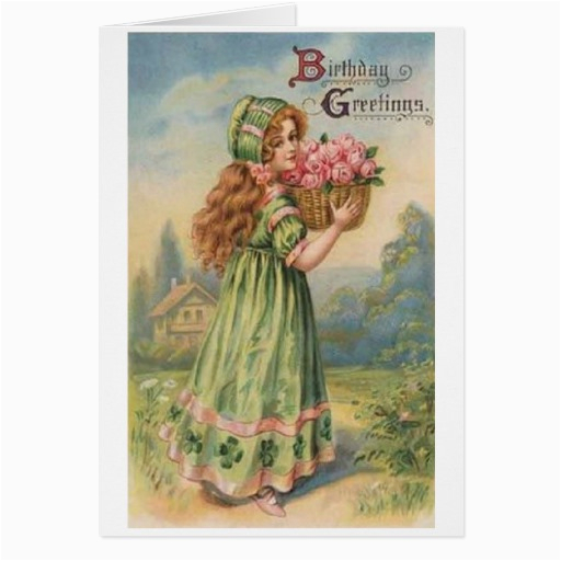 Irish Birthday Girl Victorian Irish Girl Birthday Card Zazzle