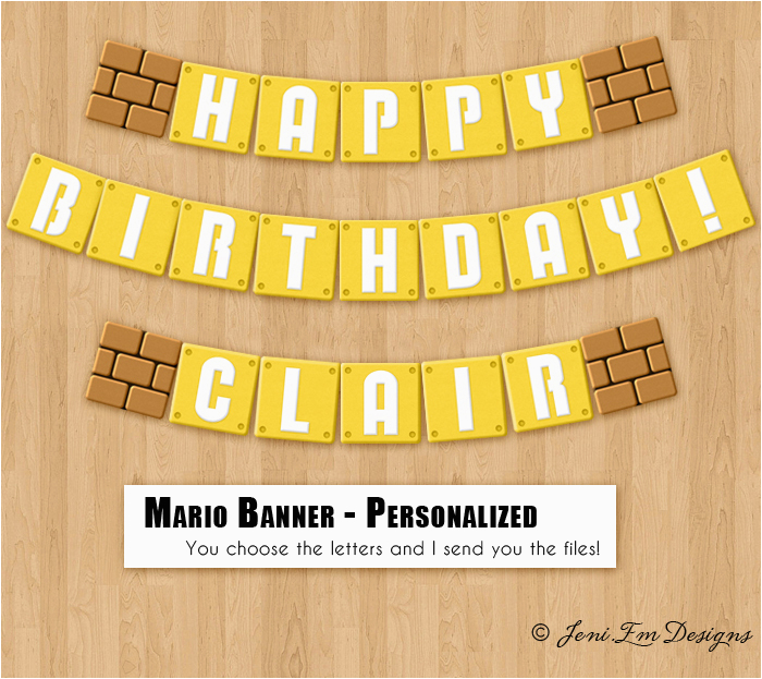 Mario Happy Birthday Banner Super Mario Bros Birthday Banner Printable