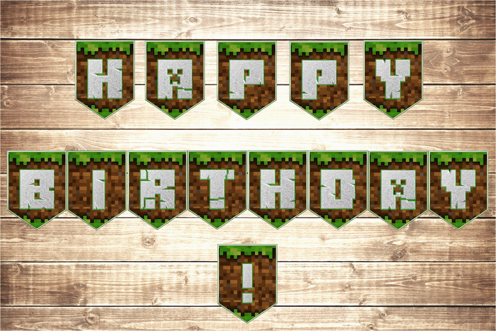 Minecraft Happy Birthday Banner Minecraft Birthday Banner Minecraft Party Magianrainbow