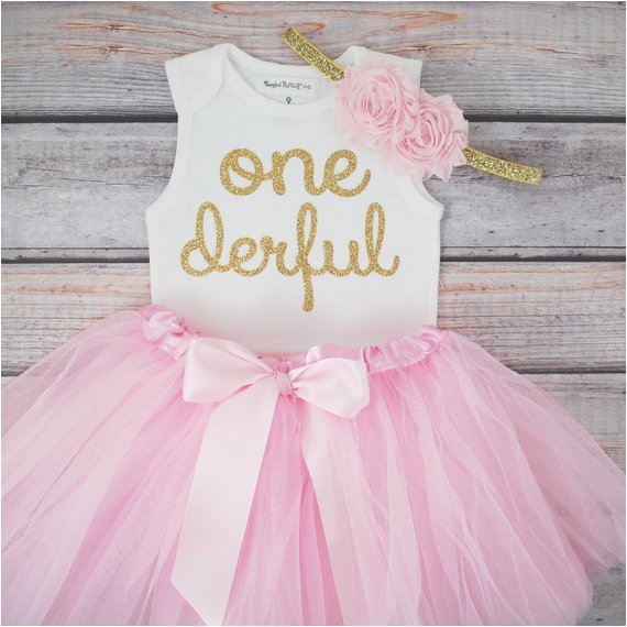 Onederful Birthday Girl One Derful First Birthday Outfit Girl 1st Birthday Girl Outfit