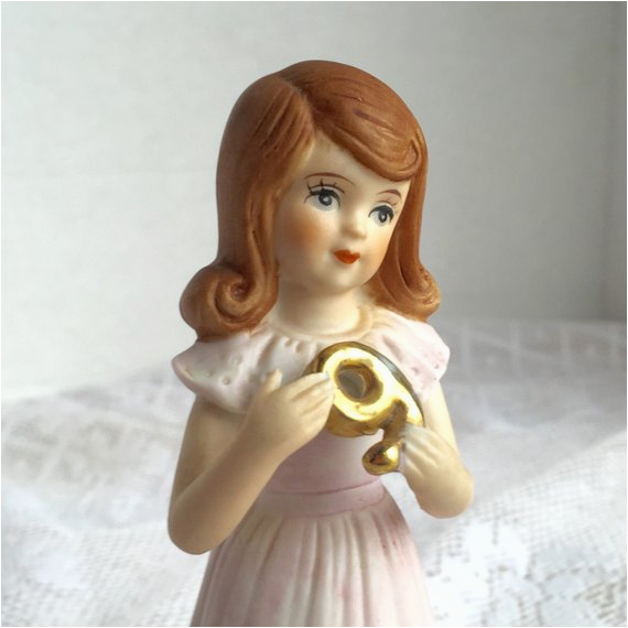 Porcelain Birthday Girls Vintage Ceramic Figurine Ninth Birthday Girl Porcelain by Porcelain Birthday Girls Vintage Ceramic Figurine Ninth Birthday Girl Porcelain by