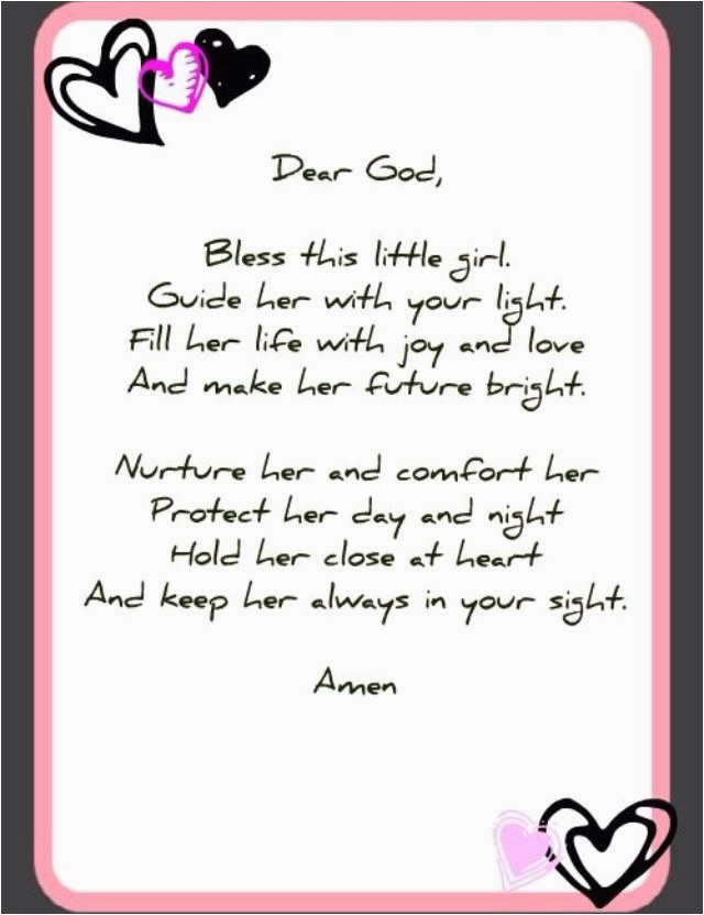 Prayer for A Birthday Girl Little Girl Prayer Prayers Angel Prayers Baby Girl
