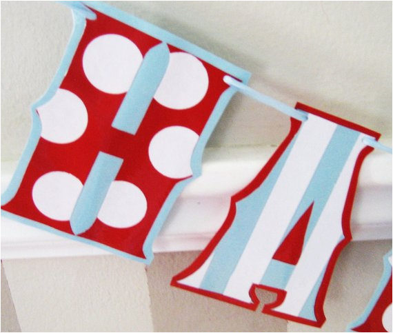 Red White and Blue Happy Birthday Banner Items Similar to Happy Birthday Banner Red White and