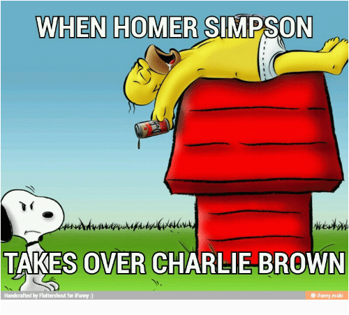 Simpsons Birthday Meme when Homer On Takes Over Charlie Brown Handcrafted by