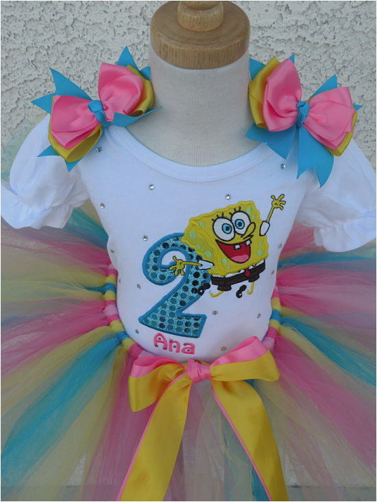 Spongebob Birthday Girl Outfit Girls Spongebob Birthday Quick Ship Tutu Set