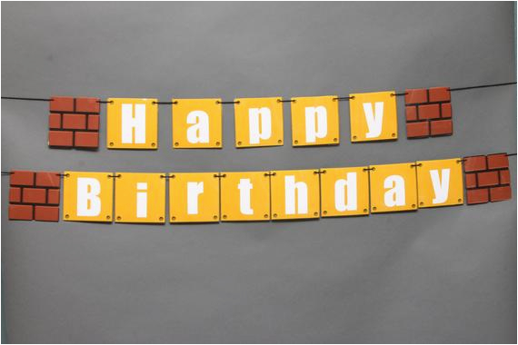 Super Mario Bros Happy Birthday Banner Super Mario Happy Birthday Banner by Marianelascrafts On Etsy