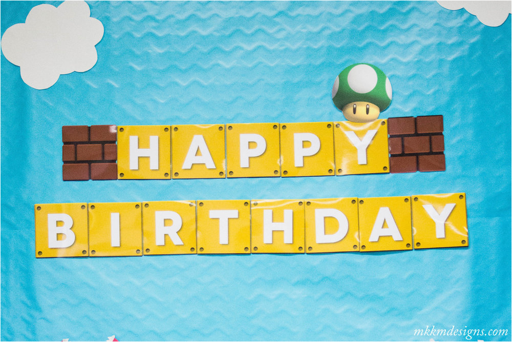 Super Mario Happy Birthday Banner Super Mario Party Recap with Free Printables Mkkm Designs