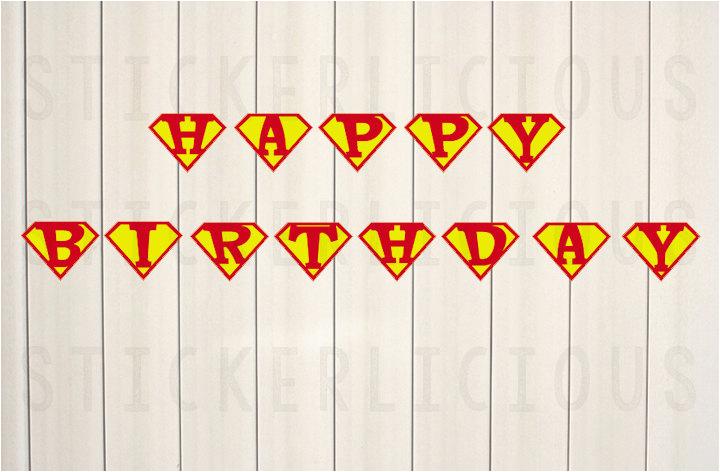 Superman Happy Birthday Banner Printable Superman Happy Birthday Banner Small Diy Digital