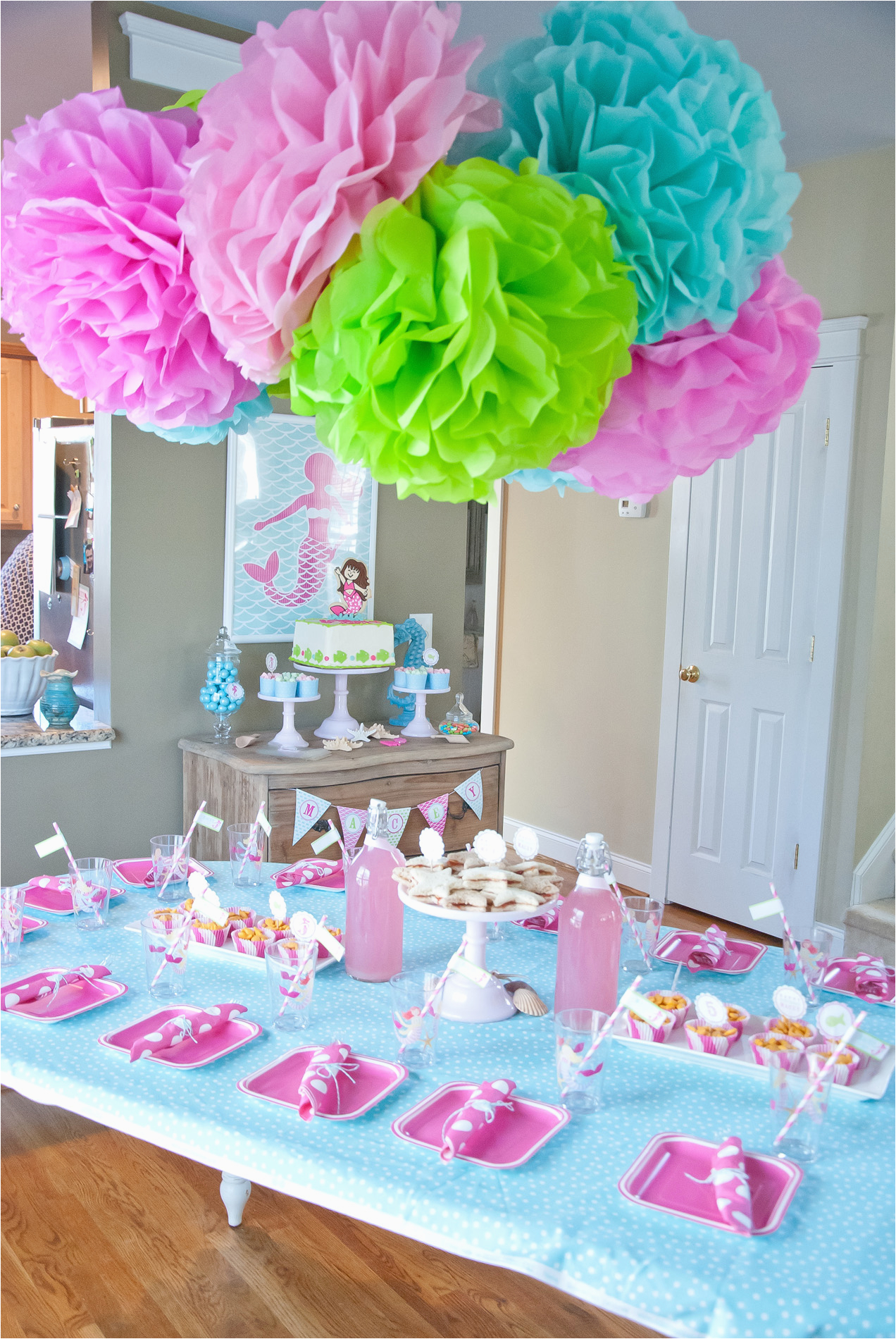 Table Decoration for Birthday Girl A Dreamy Mermaid Birthday Party anders Ruff Custom