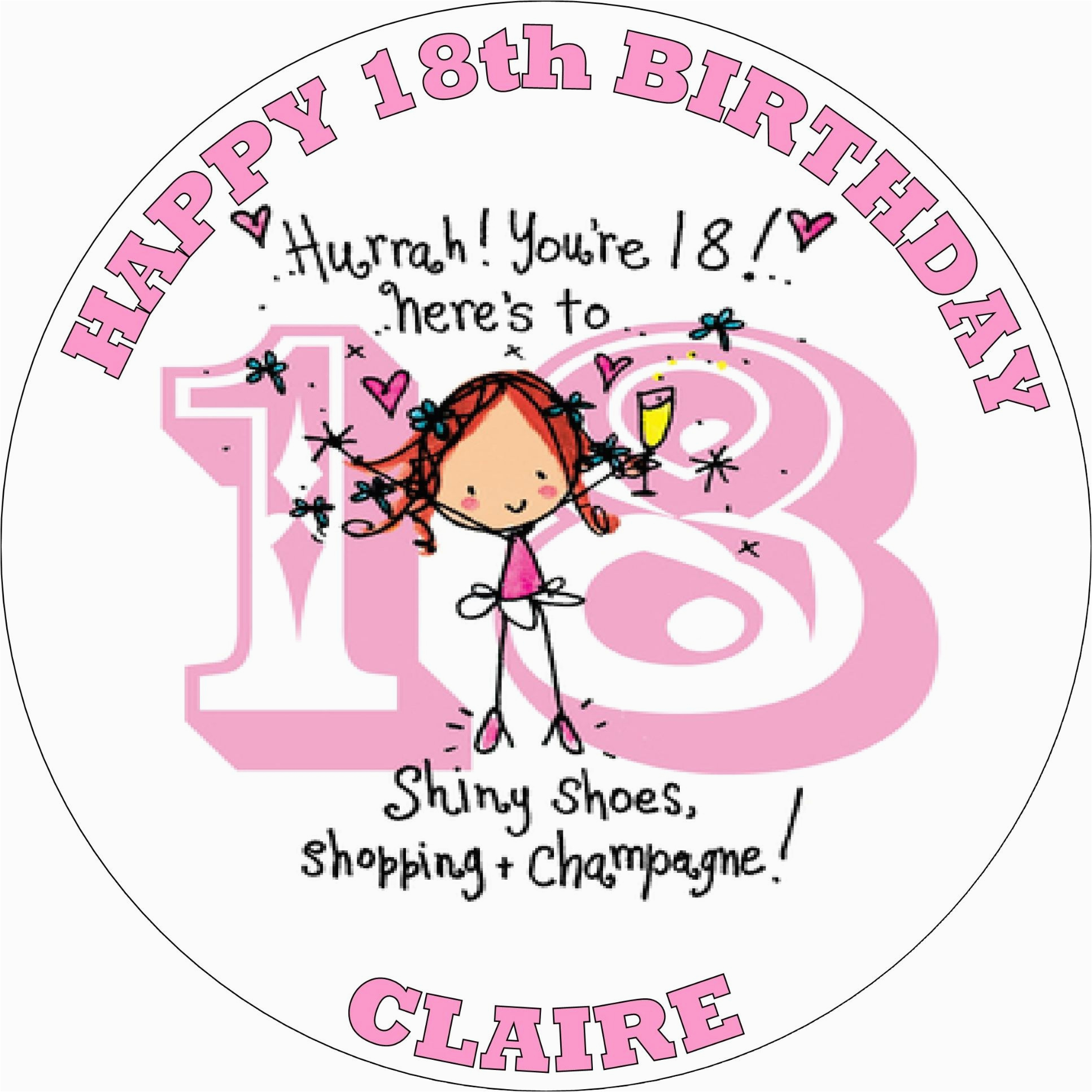 What to Do for 18th Birthday Girl Happy 18th Birthday Girl Edible Cake topper